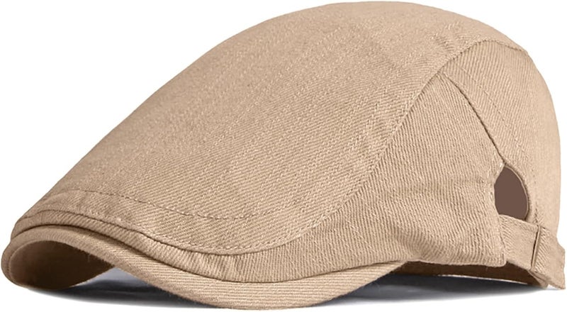 Xinveen Newsboy Hats for Men Flat Cap Cotton Adjustable Breathable Irish Cabbie Ivy Driving Hunting Hat - Image 1